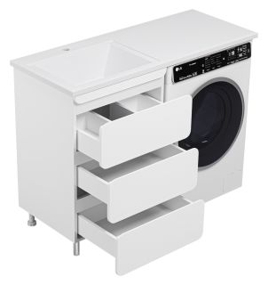 Напольная тумба под раковину Misty Чегет под стиральную машину 55см белый